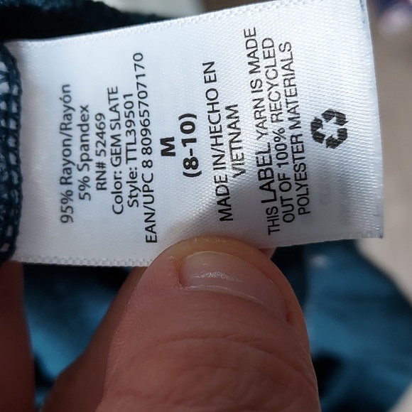 Time & Tru long sleeve m(8-10) w/pockets midi dress gem slate - Picture 6 of 10